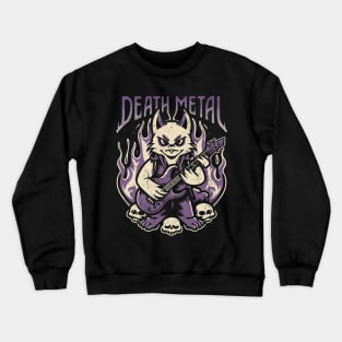 Death Metal Satanic Baphomet Cat playing guitar Crewneck Sweatshirt